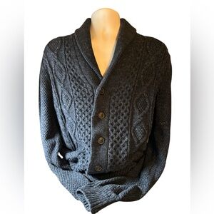 Men’s heavy cardigan sweater navy